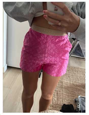 Pink Gucci Monogram Silk Shorts