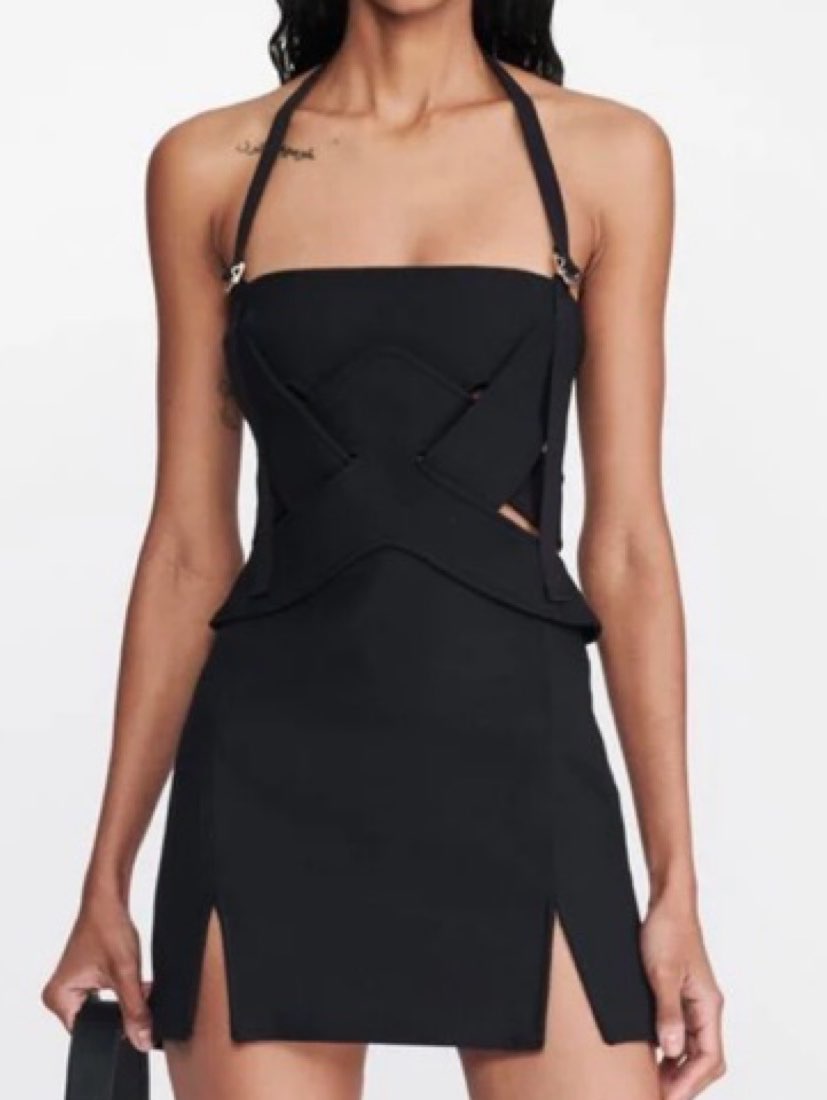 Black Halter Cut-Out Mini Dress