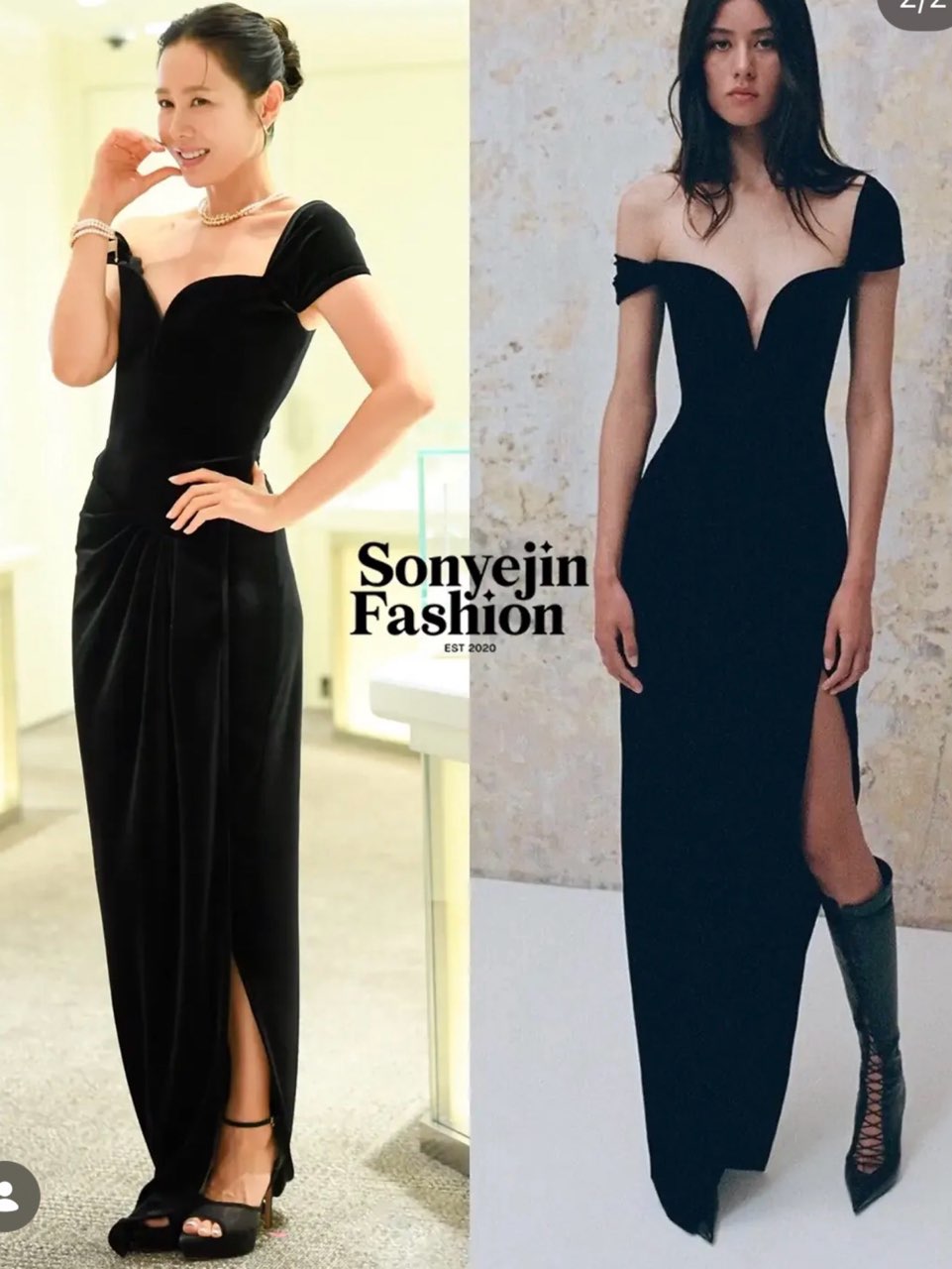 Black Velvet Off-Shoulder Midi Dress