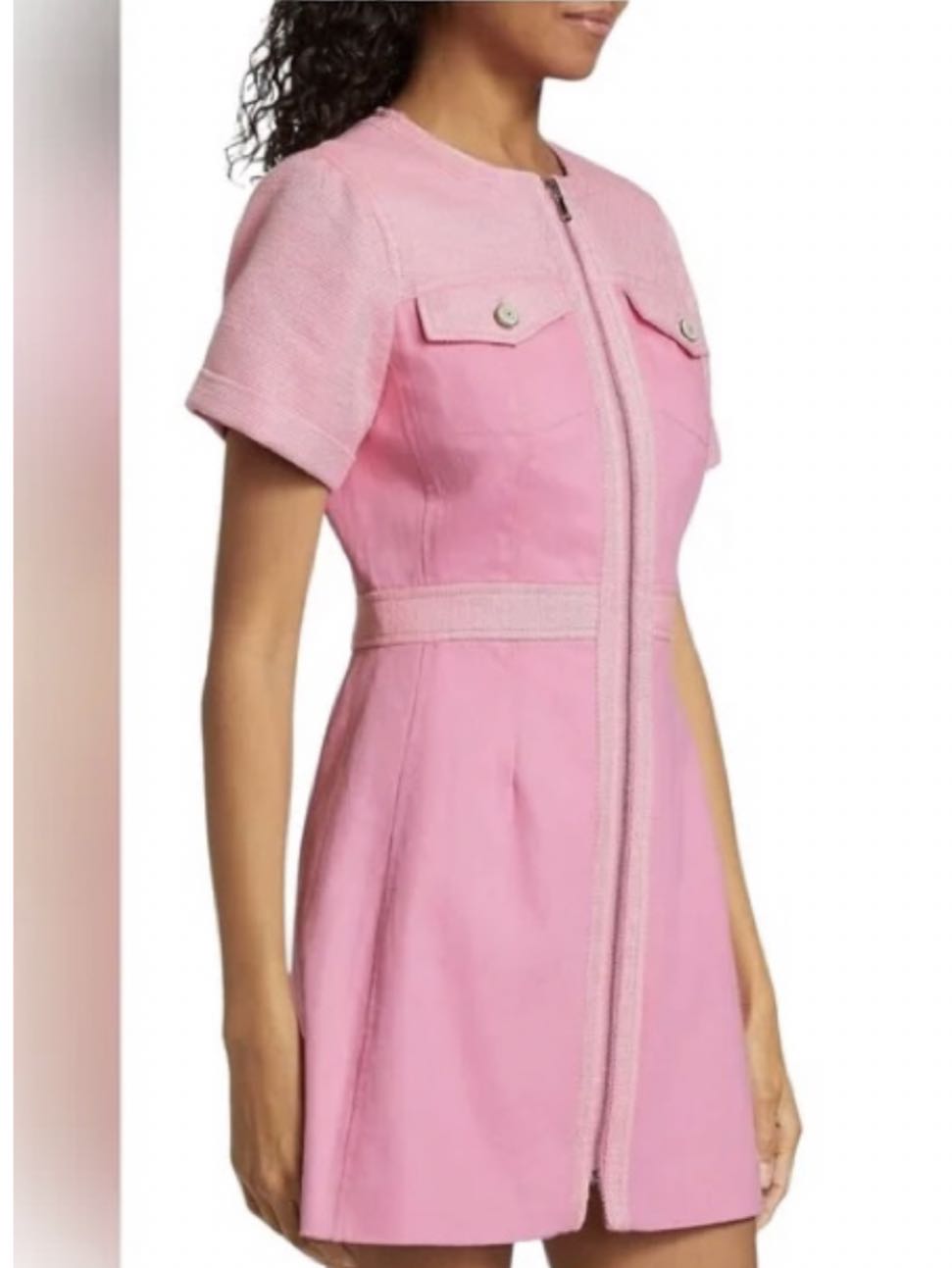 Pink Tweed Mini Dress