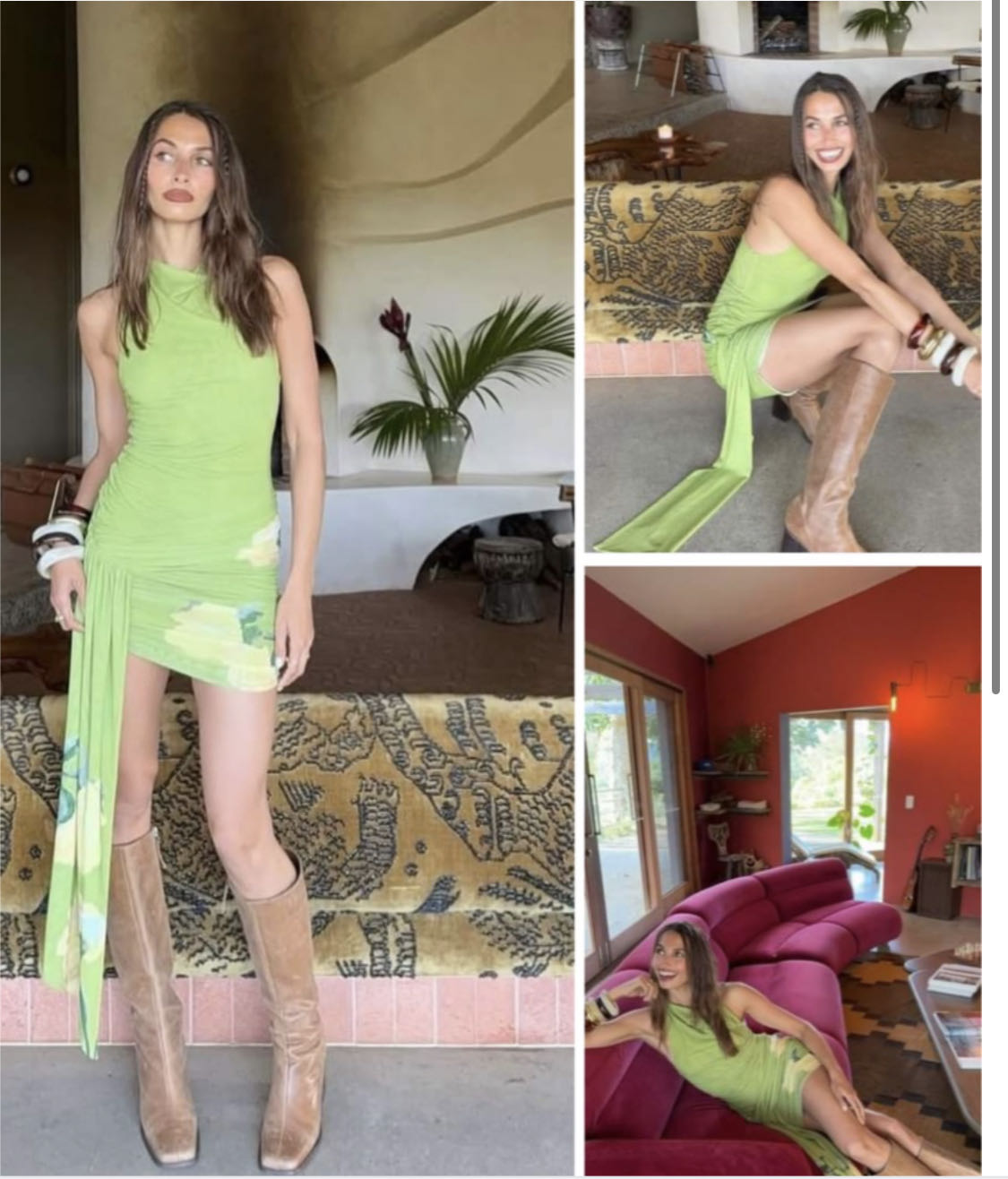 Green Halter Mini Dress