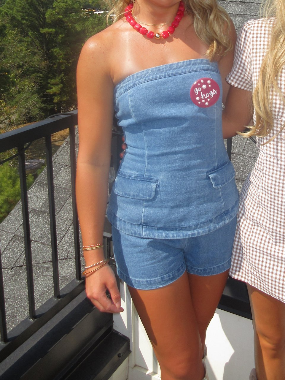 Denim Strapless Romper
