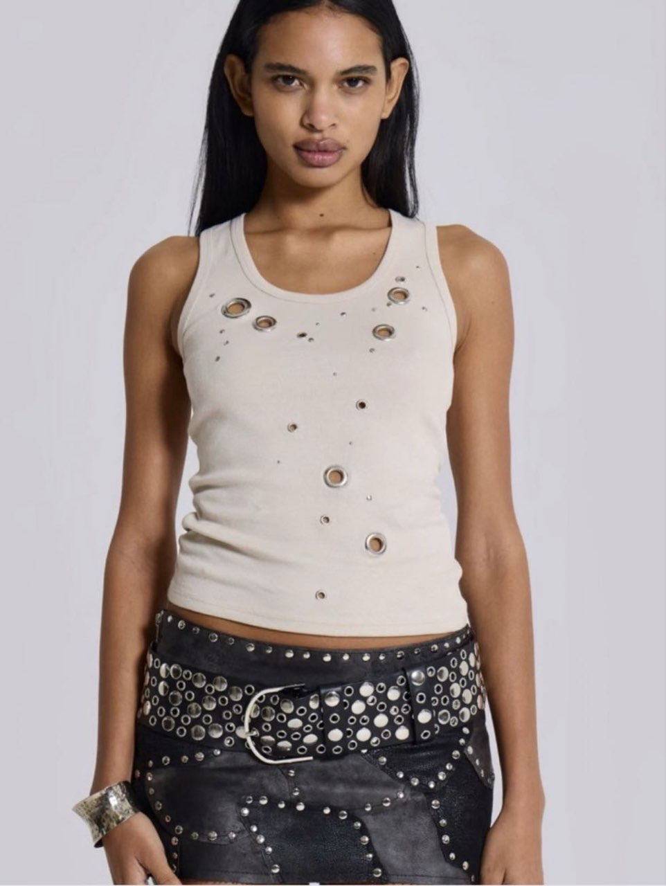 Grommet Detail Tank Top