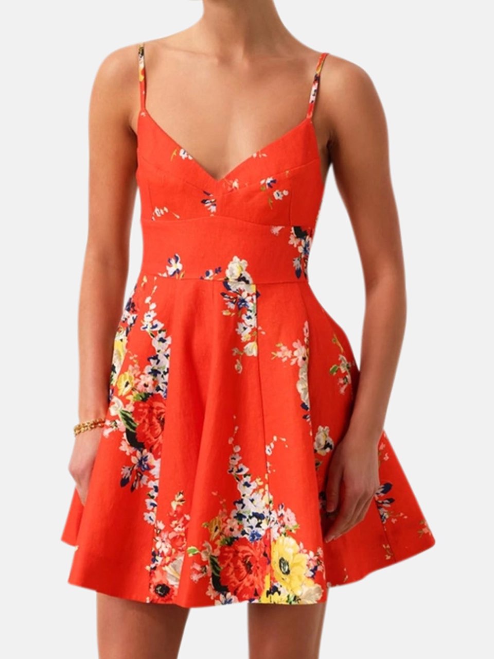 Red Floral Mini Dress