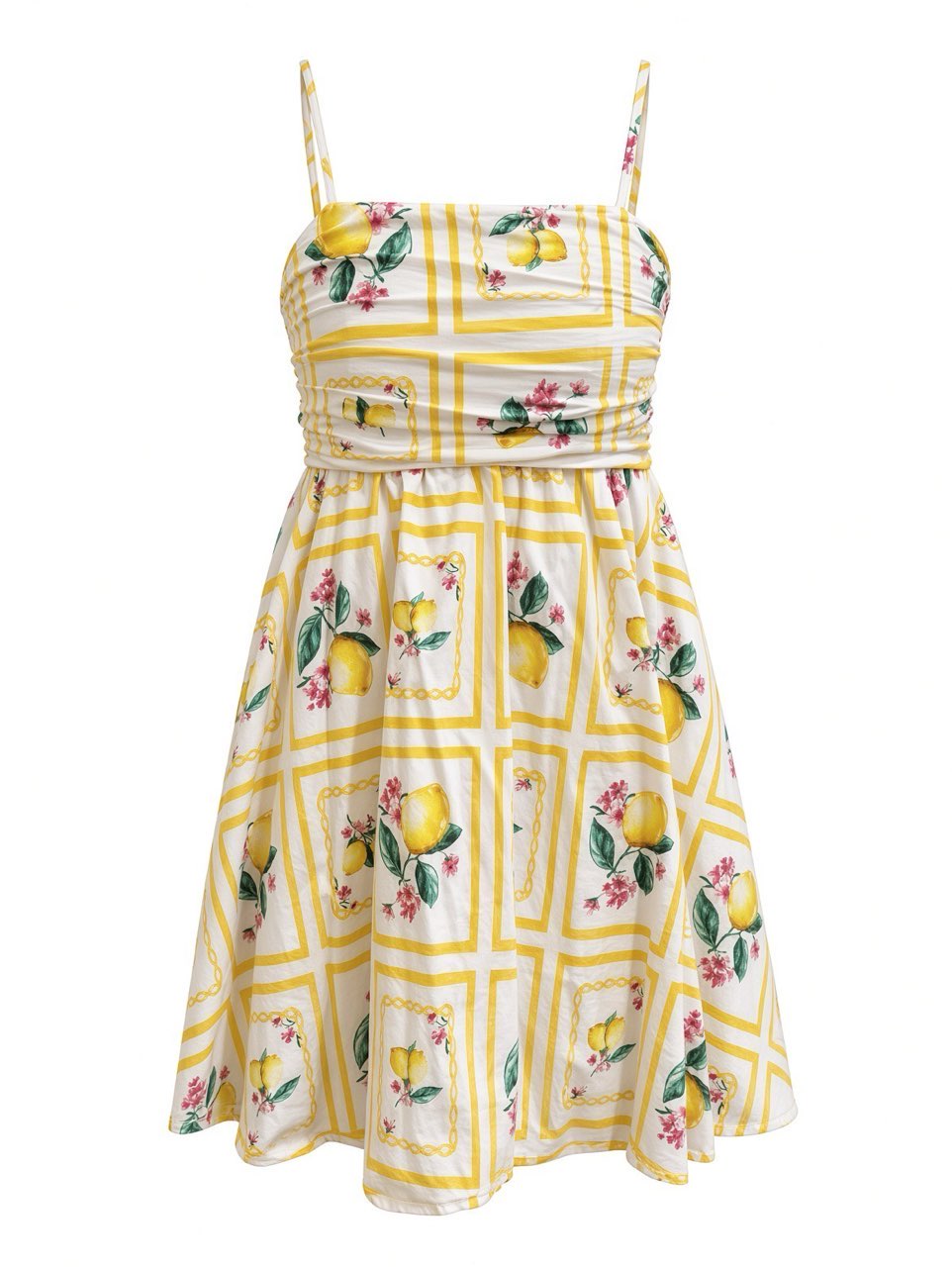 Lemon Print Sundress with Bow Back