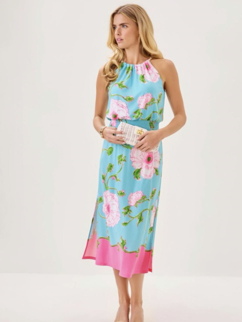 Floral Halter Midi Dress