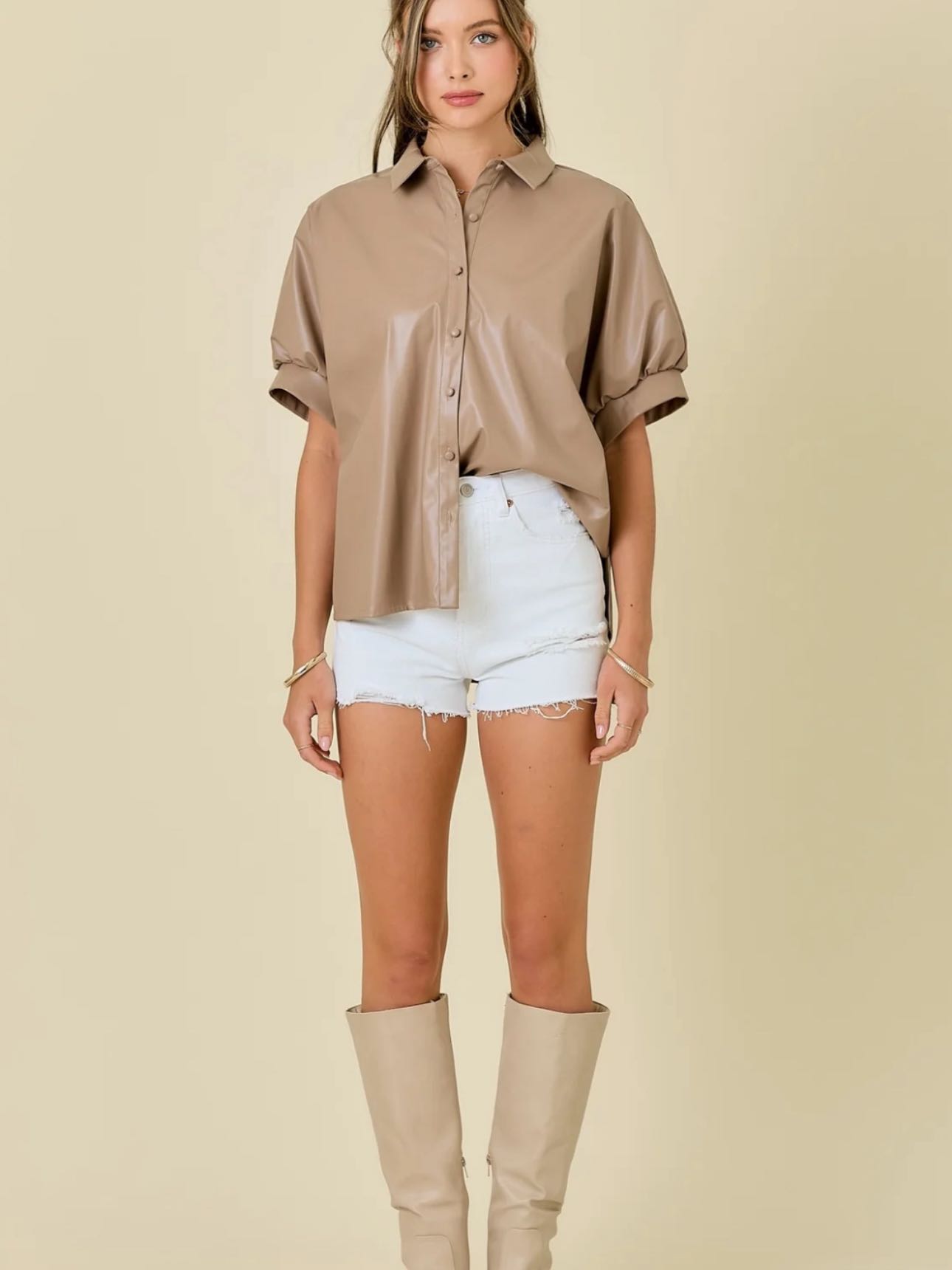 Light Brown Leather Top
