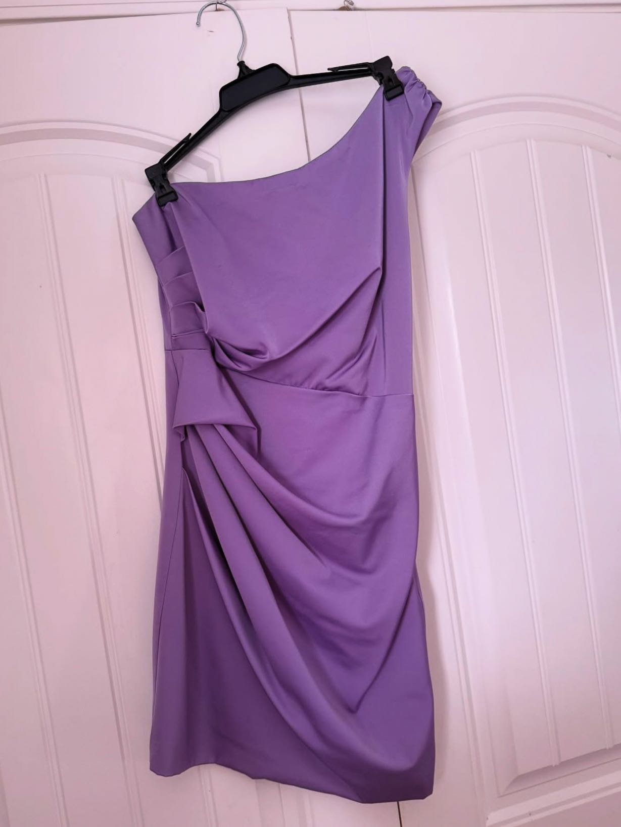 one shoulder silky dress