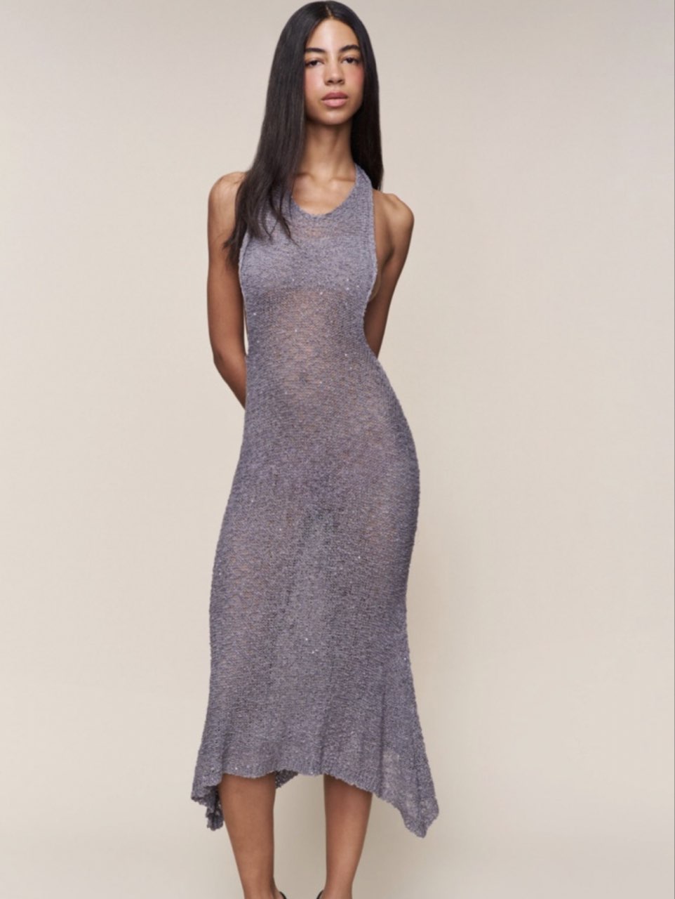 Purple Halter Knit Dress