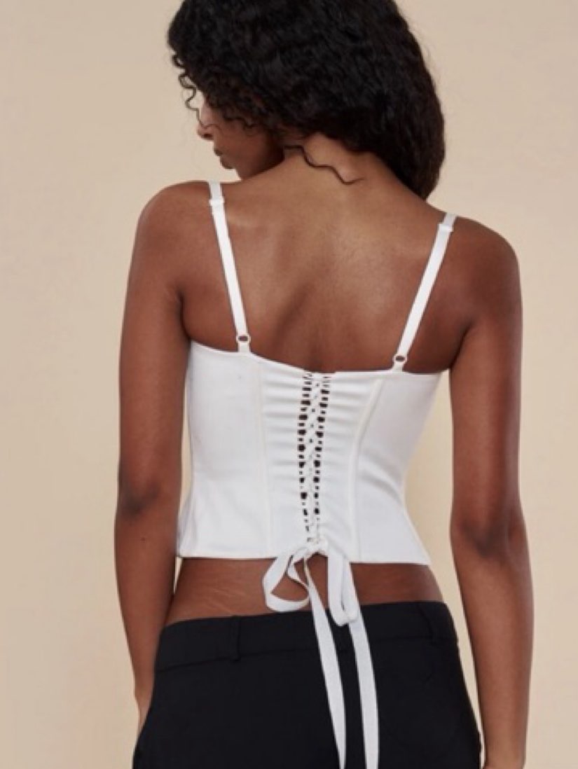 White Button-Front Corset Bustier Top