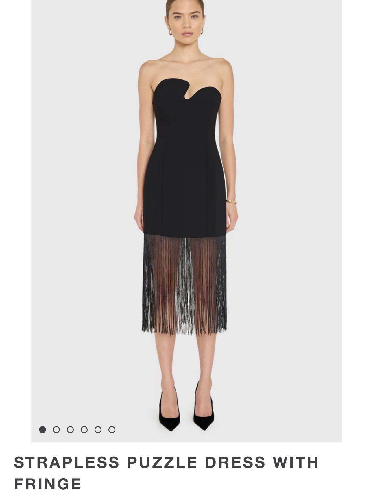 Strapless Puzzle Dress with Fringe