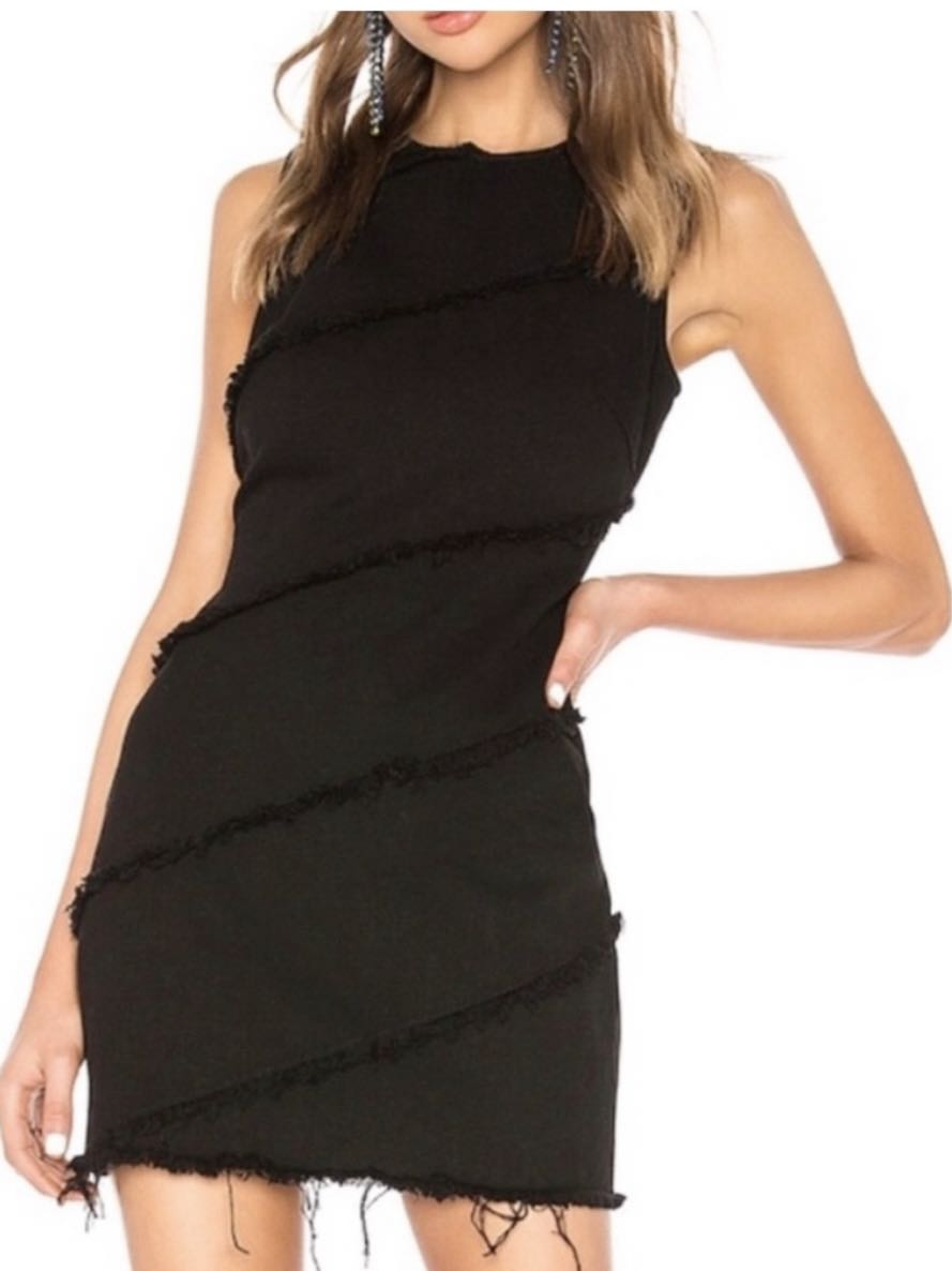 Alexander Wang Black Diagonal Denim Dress