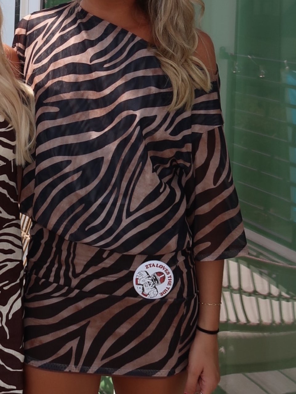 super down zebra print mini dress