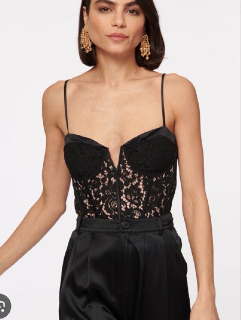 Black Lace Corset Bodysuit