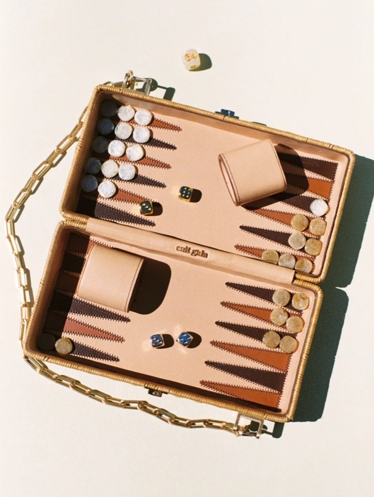 Cult Gaia Rattan Backgammon Clutch Bag