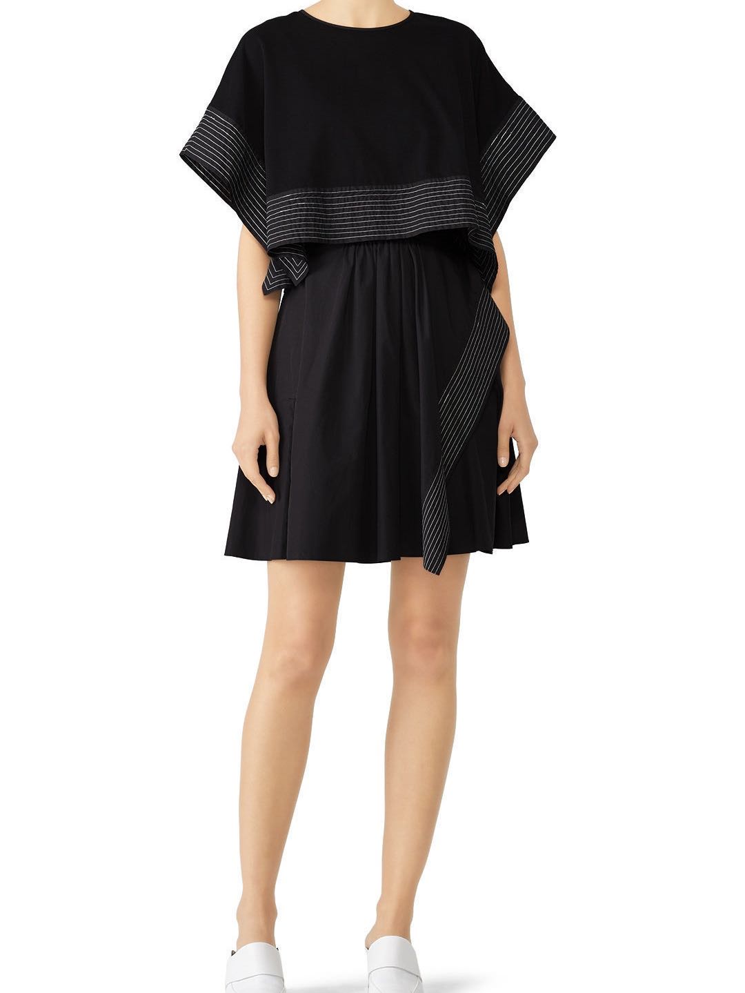 Poplin Crop Top Overlay Dress