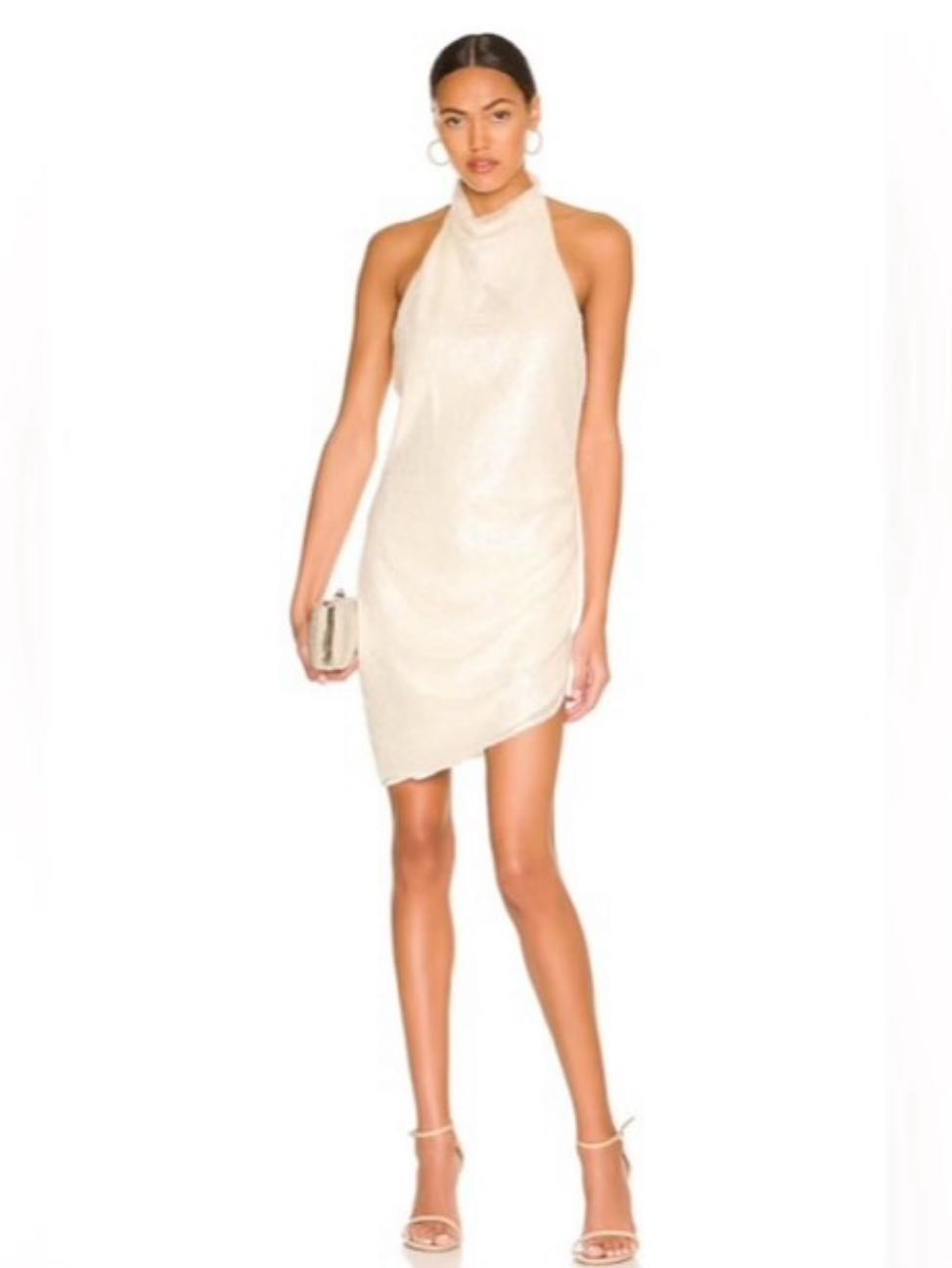 Amanda Uprichard Mini White Sequin Dress