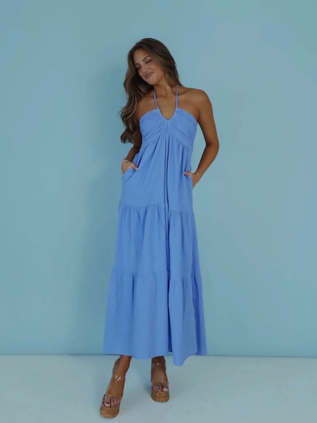 blue maxi dress