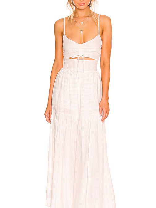 L-Space White Cut-Out Maxi Dress