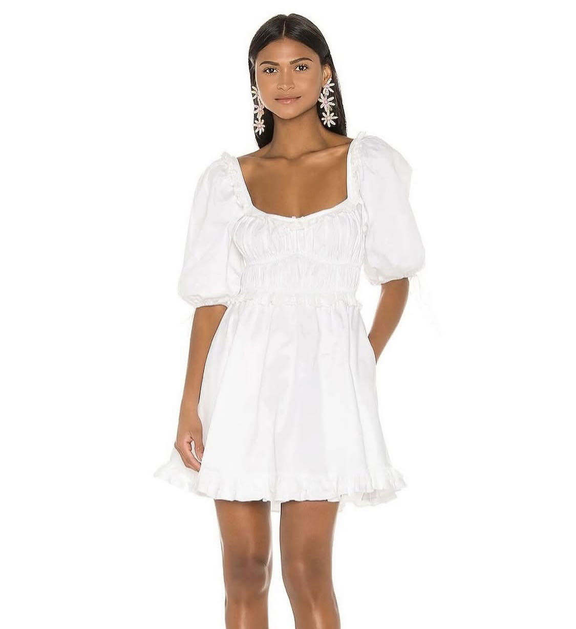 For love and lemons white mini dress