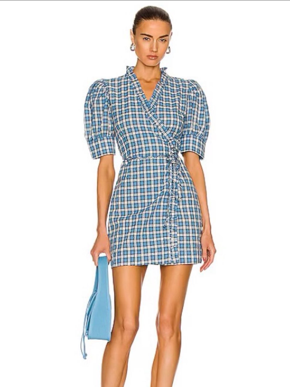 Ganni Seersucker Check Dress