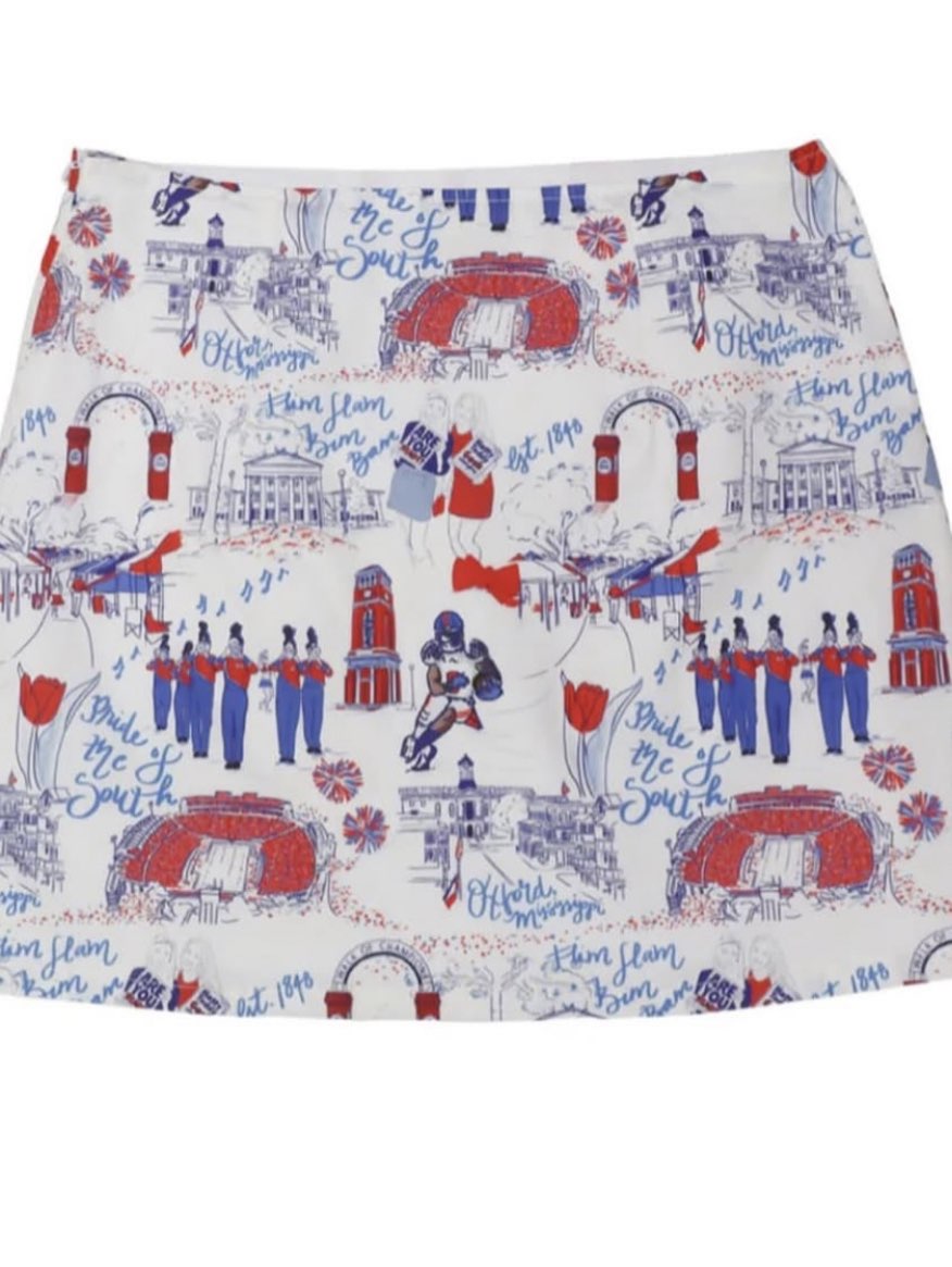 Ole Miss Collegiate Print Mini Skirt
