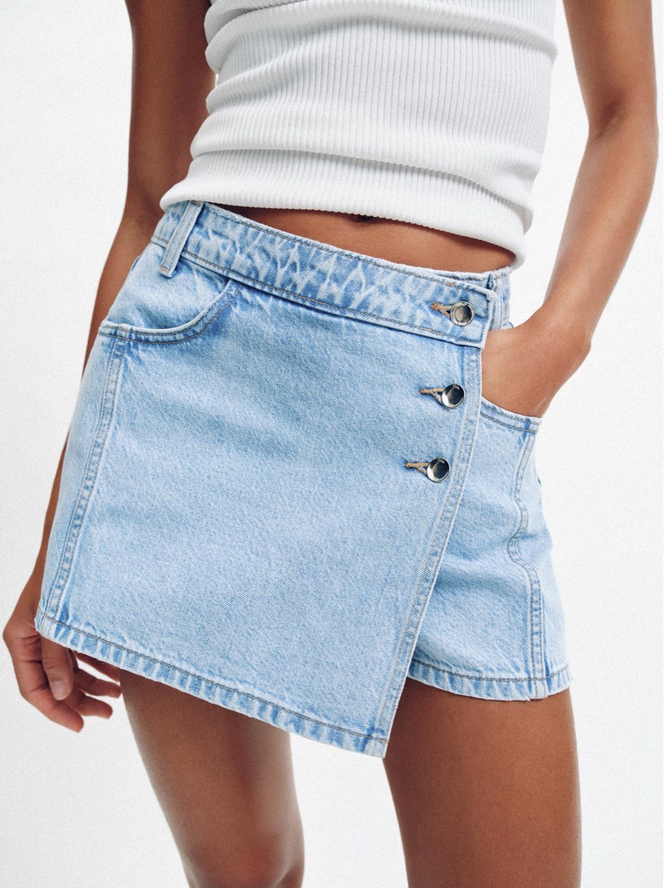 Zara WRAP DENIM SKIRT