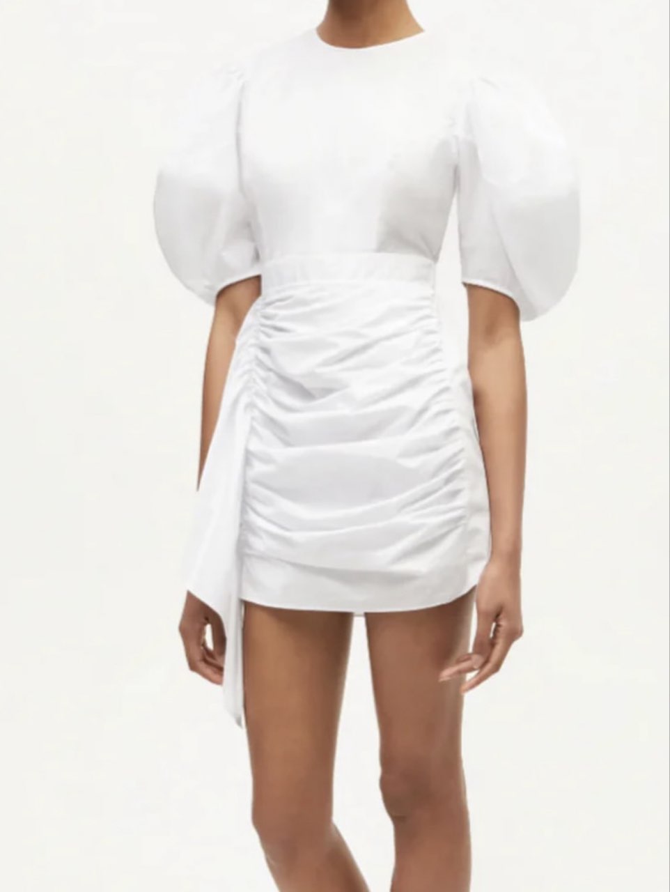 White Puff Sleeve Mini Dress