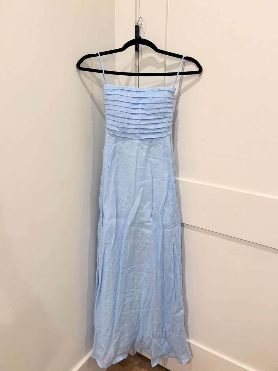 Light Blue Pleated Maxi Dress