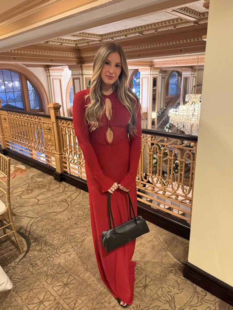 Red Keyhole Cutout Maxi Dress
