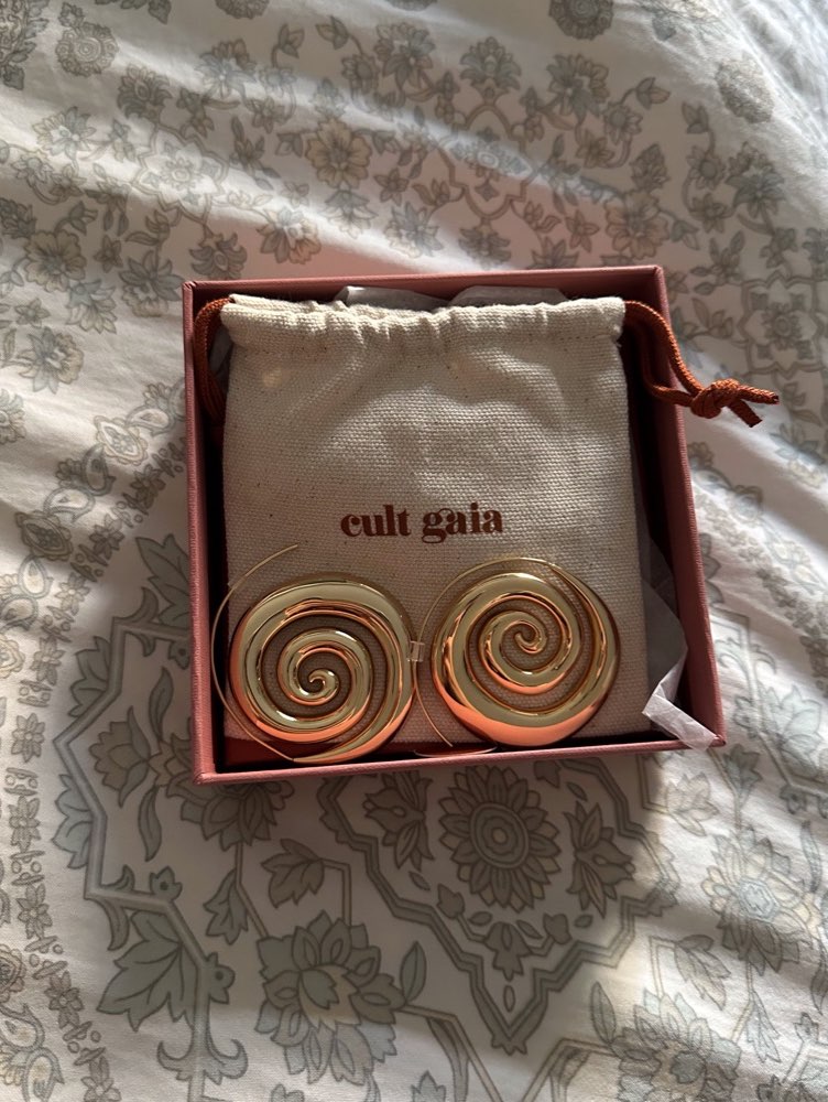 Gold Spiral Statement Earrings