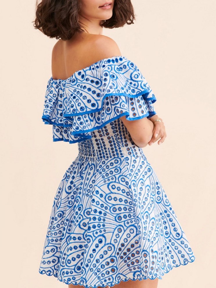 Off-Shoulder Printed Mini Dress