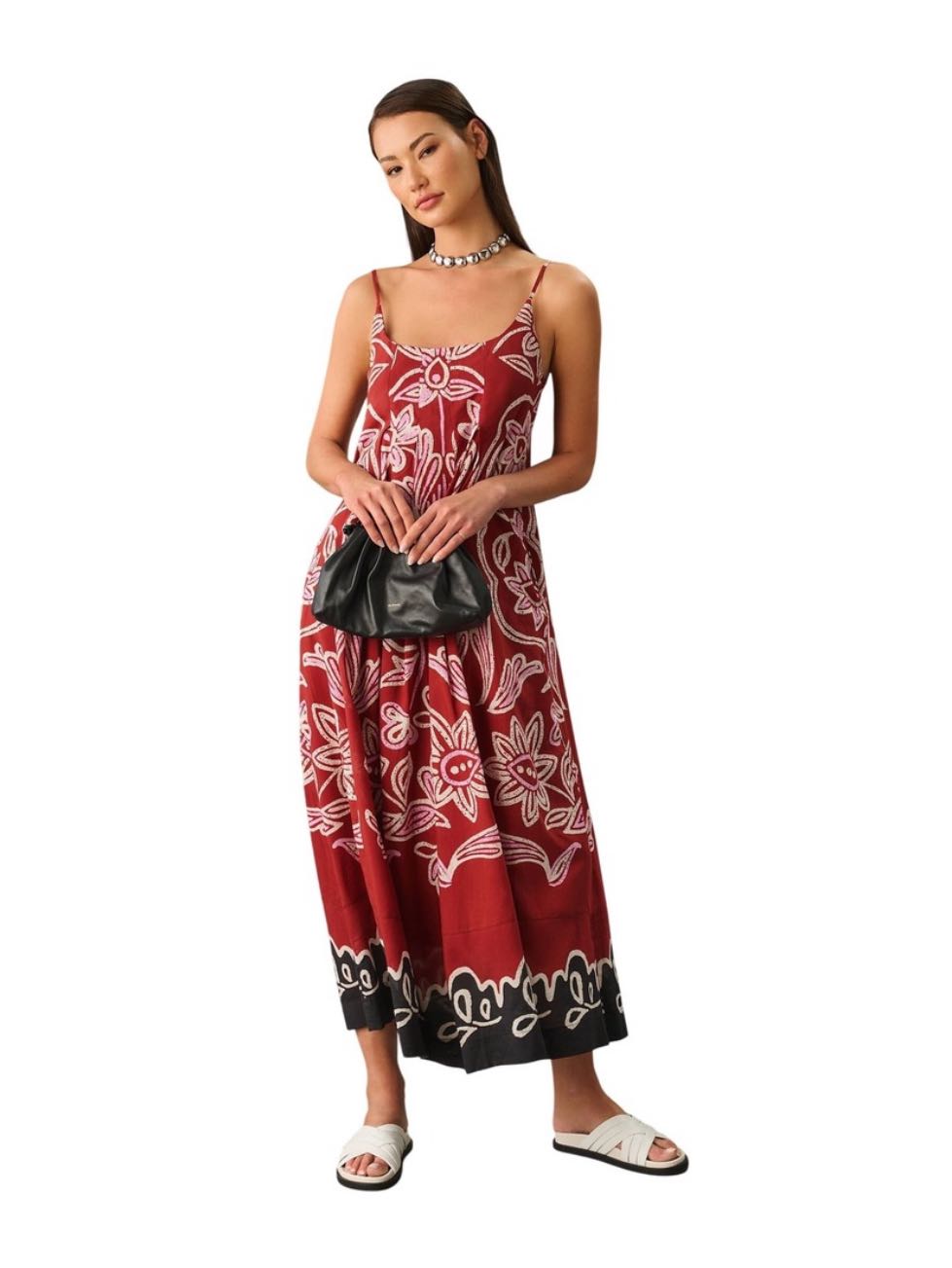 Anthropologie Square neck pleated dress