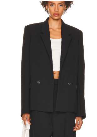 Black Oversized Double-Breasted Blazer