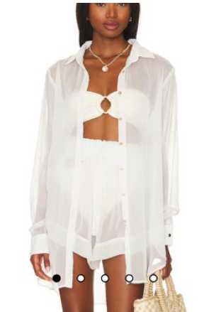 White Sheer Shirt and Shorts Set
