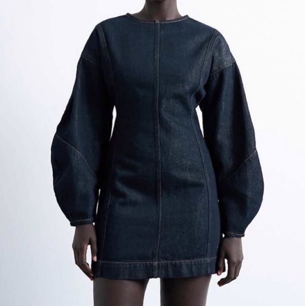 Topshop Denim long sleeve dress