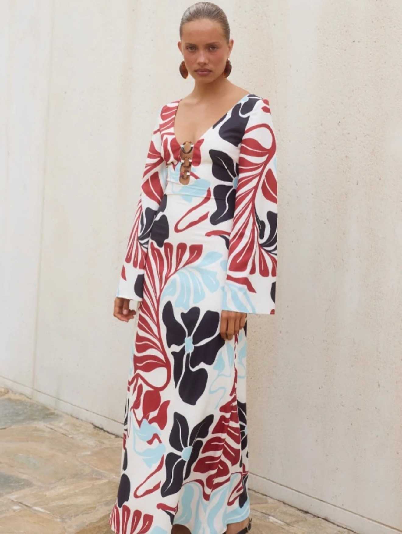 Hawaiian Long Sleeve Maxi