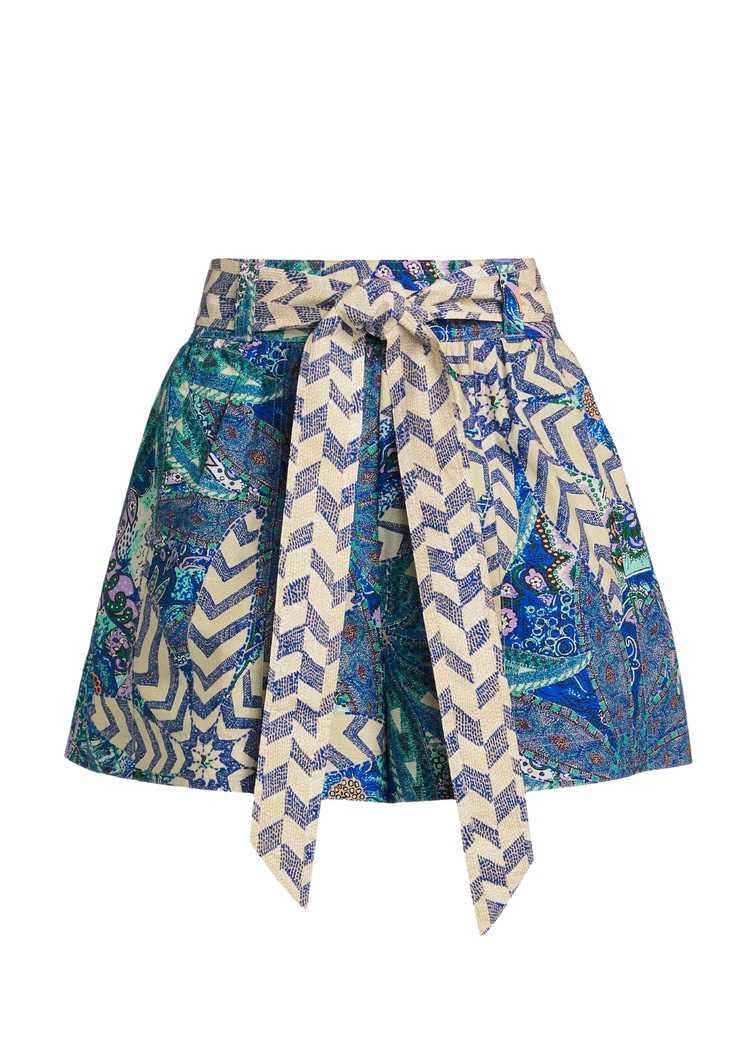 Marie Oliver Patterned Tie-Waist Shorts