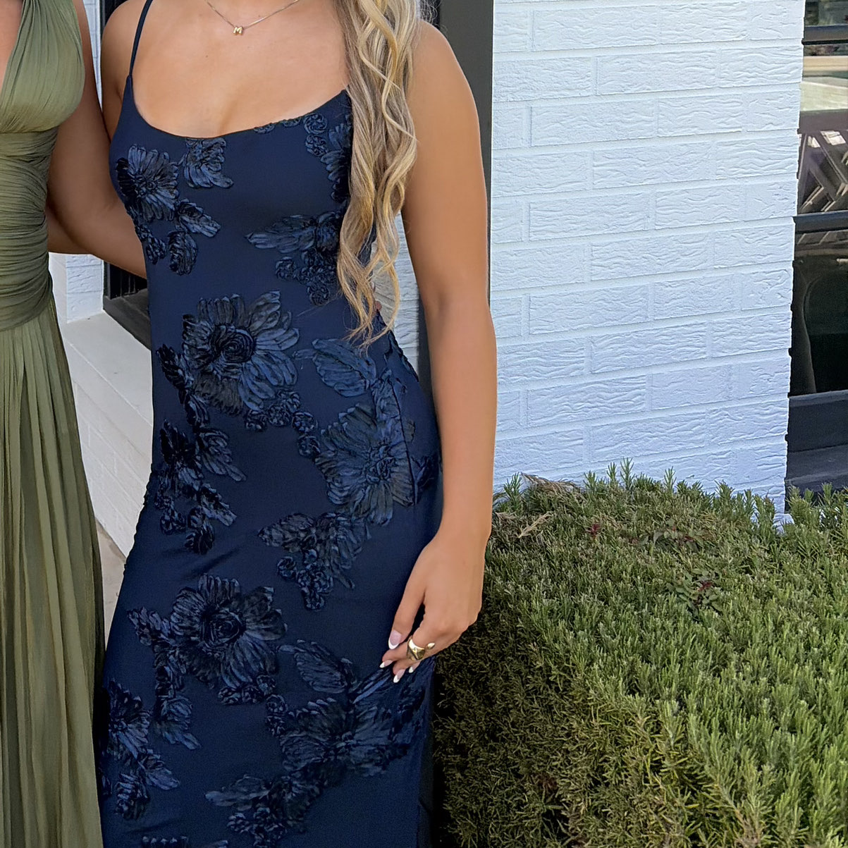 Princess Polly Navy Floral Applique Dress