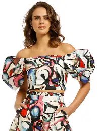 JUST TOP colorful puff sleeve Elliatt