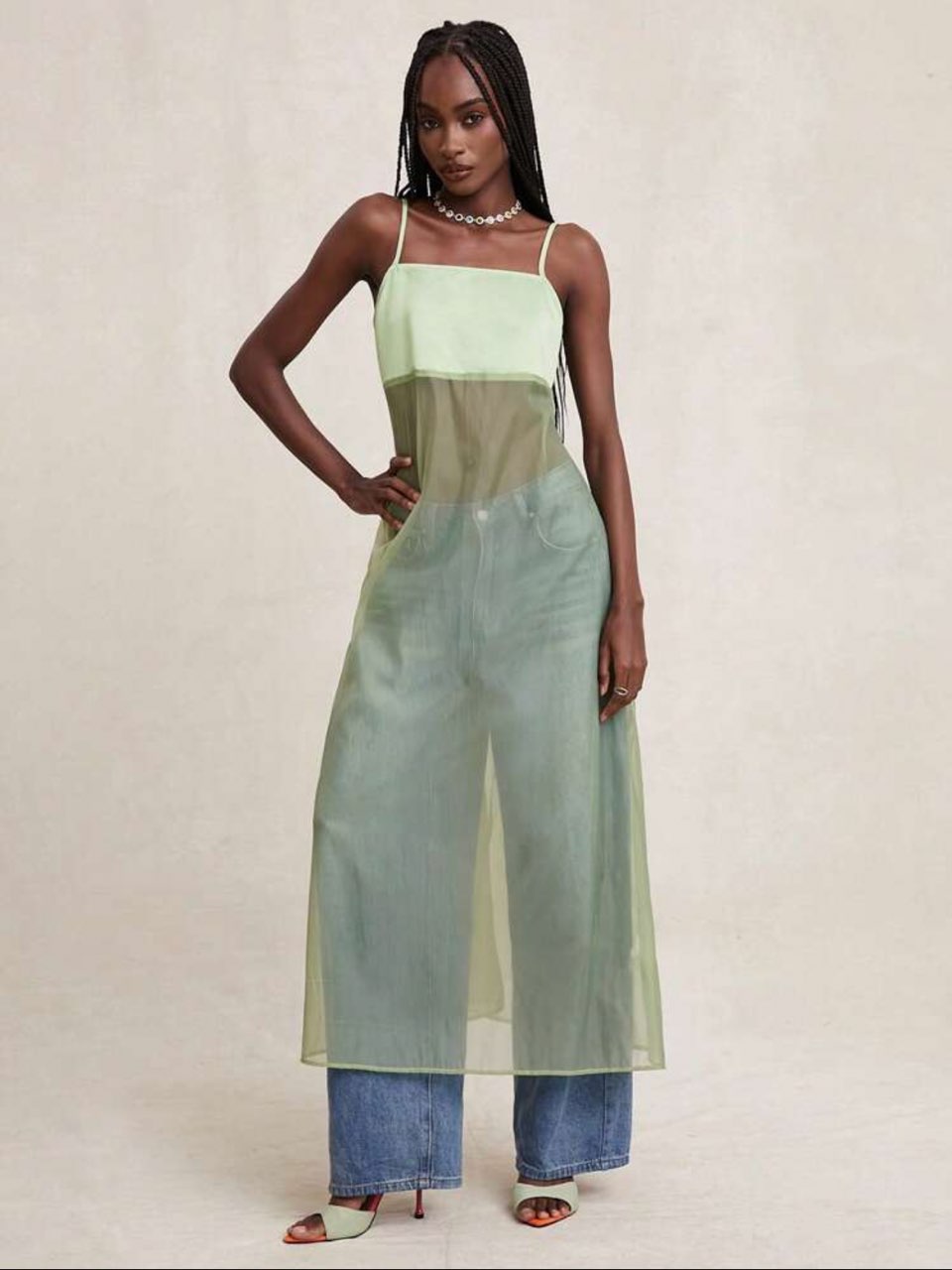Mesh Maxi Top
