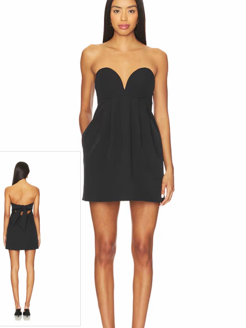 Black Strapless Sweetheart Mini Dress