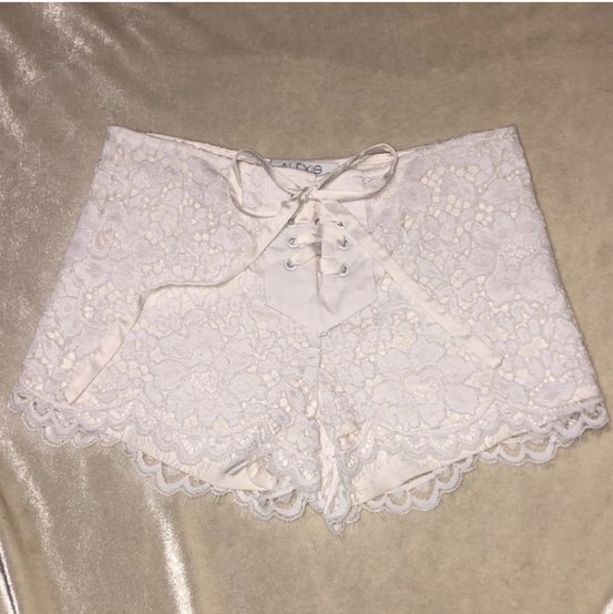 Alexis lace tie up mini shorts