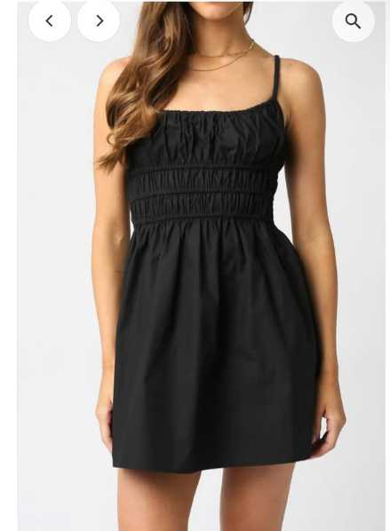 Black Shirred Mini Dress