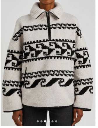 Patterned Fleece Quarter-Zip Pullover