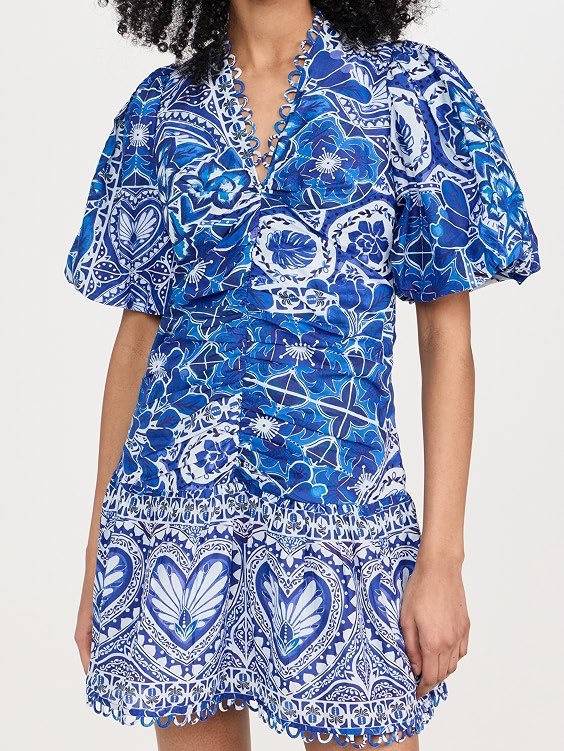Farm Rio Blue Tile Mini Dress