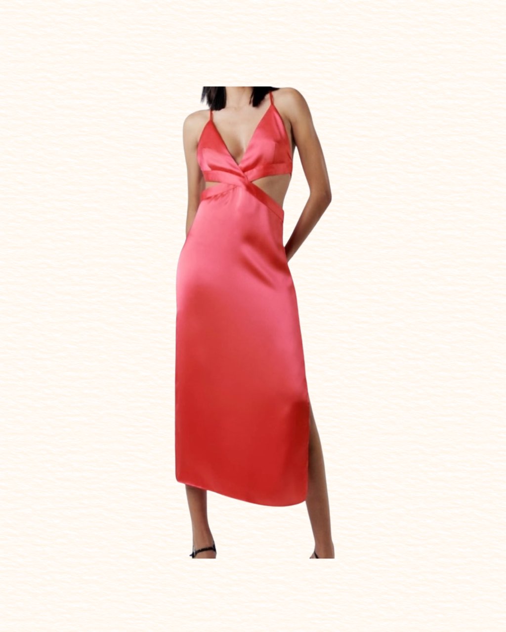 Pink satin dress