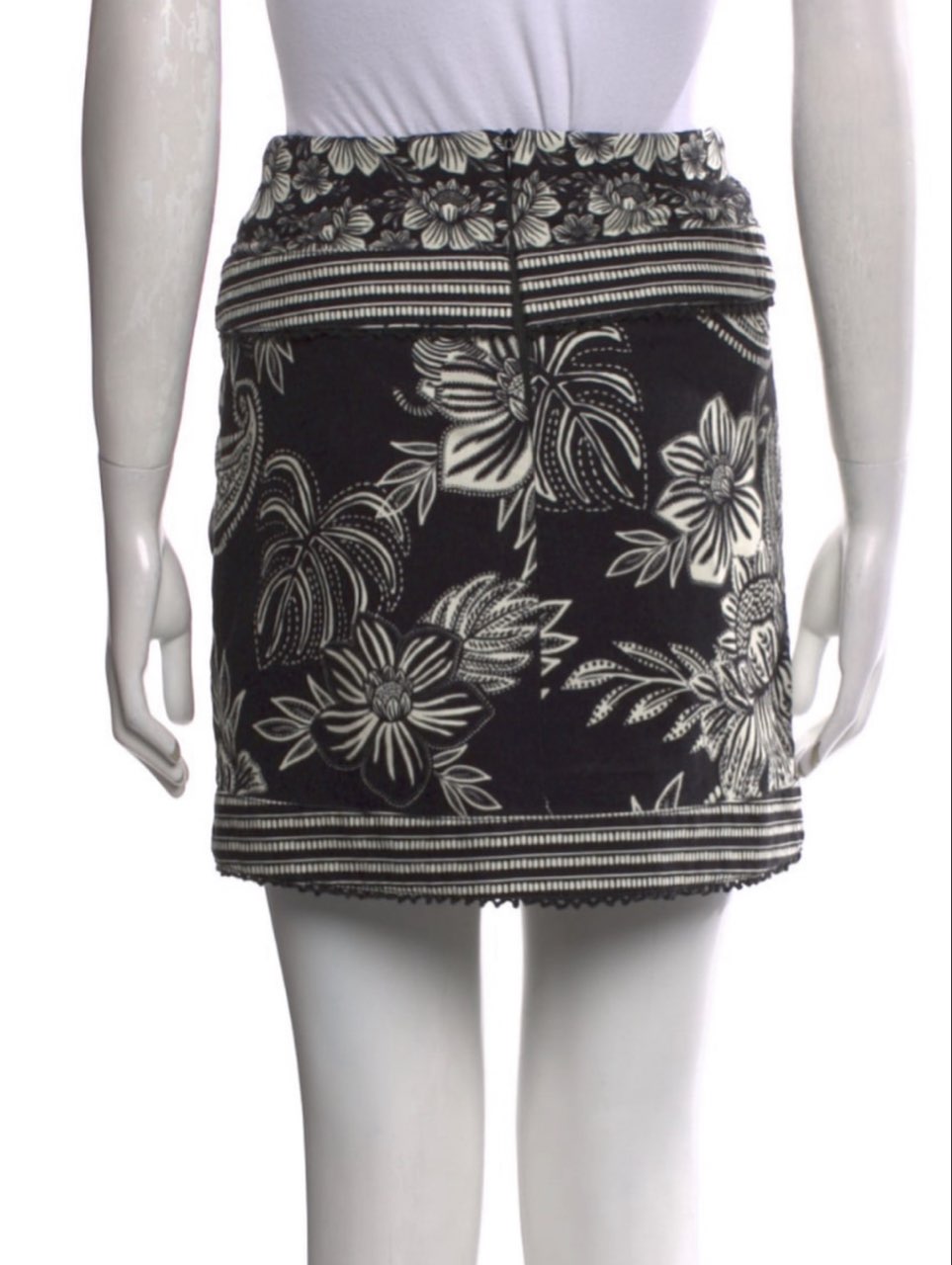 Black Paisley Wrap Skirt