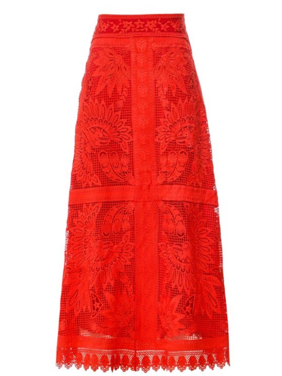 Farm Rio Red Maxi Skirt