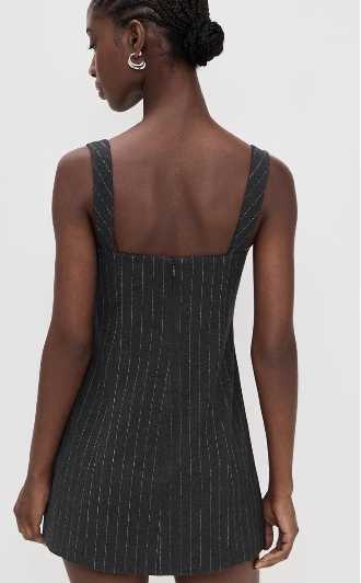 Pinstripe Cutout Mini Dress